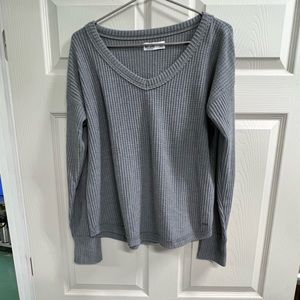 Hollister Women’s Gray Long Sleeve Waffle Knit Top - Size Small - VGUC
